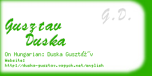 gusztav duska business card